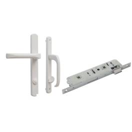 Замок с ручкой (комплект) 90-25 F WC для ПВХ профилей защ.+риг. санузловый WDP