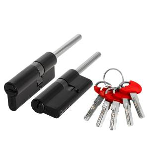 Механизм цилиндровый D-PRO5007 Tang 75 w/k (40+10+25) BL ключ-шток черный 5 ключей FUARO