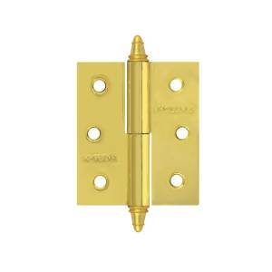 Петля дверная ПН 610-3 стальная с колпачком 75х63х2,5 золото правая Нора-М