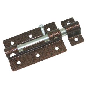 Задвижка дверная ЗД-08 отверстие под навесной замок антик медь Металлист (20)