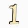 Цифра дверная "1" БОЛЬШАЯ на клеевой основе (золото) Аллюр