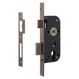 Замок врезной КЗВ-100-AC под мц м/о 70 мм старая медь Нора-М (30)