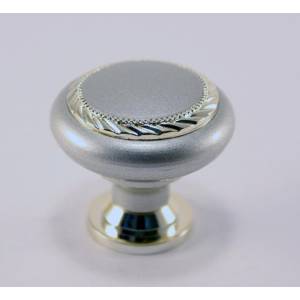 Ручка мебельная кнопка К4 никель+золото пластик