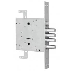 77741 Замок врезной ЗВ9-8МК4Т/15(КЛП5-102) универс. тяги, защелка, 4 ригеля, 5 кл. 102 мм BORDER (6)