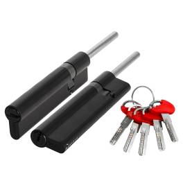 Механизм цилиндровый D-PRO5007 Tang 105 w/k (70+10+25) BL ключ-шток черный 5 ключей FUARO
