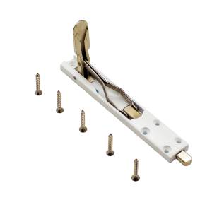 Шпингалет для алюминиевых дверей DWF накладной 140/8 мм, белый RAL 9016