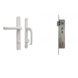 Замок с ручкой (комплект) 90-35 F WC для ПВХ профилей защ.+риг. санузловый WDP