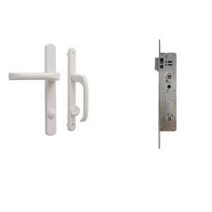 Замок с ручкой (комплект) 90-35 F WC для ПВХ профилей защ.+риг. санузловый WDP