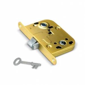 Замок межкомнатный 6000-WC/S-G (B2B) врезной фикс. (золото) Apecs