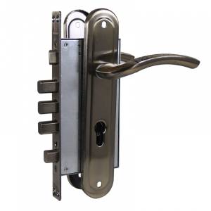 Корпус замка ЗВ 4-0526 AB-L с ручками без МЦ для левых дверей (бронза) Аллюр (12)