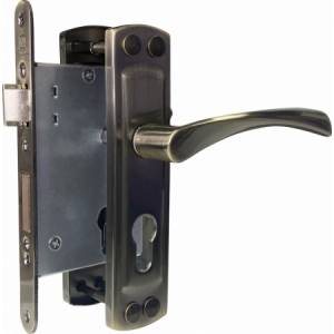 Замок врезной Vettore 5523-4 AB в комплекте с ручкой (м/о 55 б/ц) (Бронза)