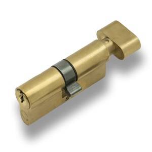 Механизм цилиндровый СК 5080 RF (40х40) латунь 5 ключ-верт. золото Каскад (12/120)