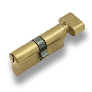 Механизм цилиндровый СК 5090 RF (45х45) латунь 5 ключ-верт. золото Каскад (12/120)