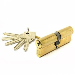 Механизм цилиндровый СК 6080 F (40х40) 5 ключ-ключ латунь Каскад (12/120)