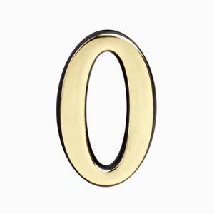 Цифра дверная "0" БОЛЬШАЯ на клеевой основе (золото) Аллюр