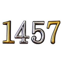 Цифра дверная "4" на клеевой основе (золото) Аллюр